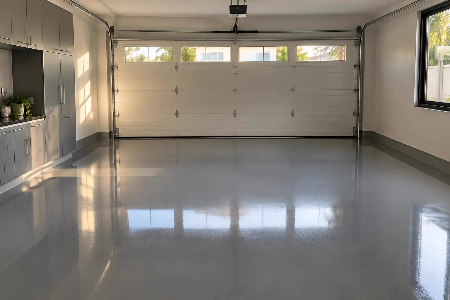 Piso epóxi em garagem em Itatiba